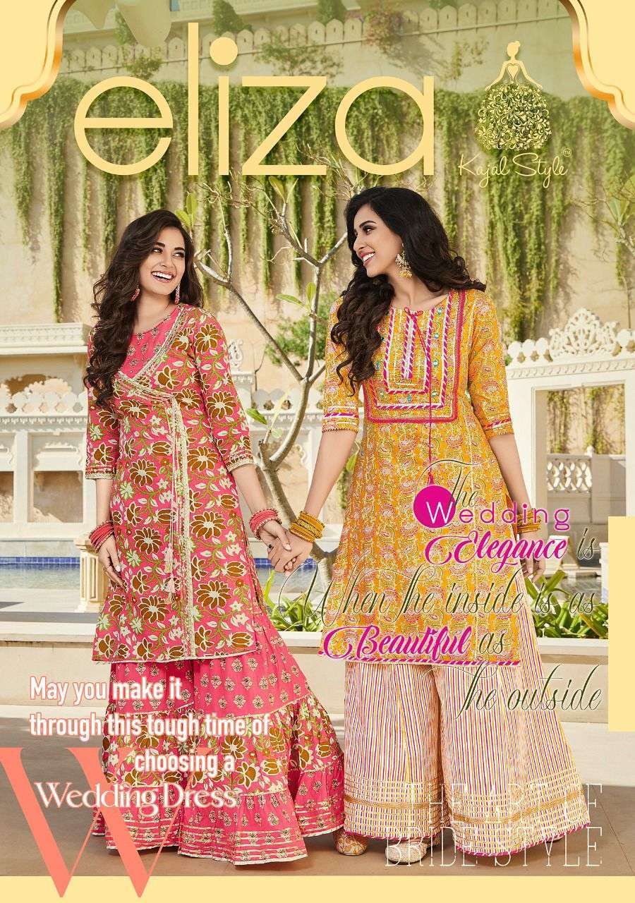 kajal style eliza vol 1 series 1001-1008 heavy cotton readymade suit