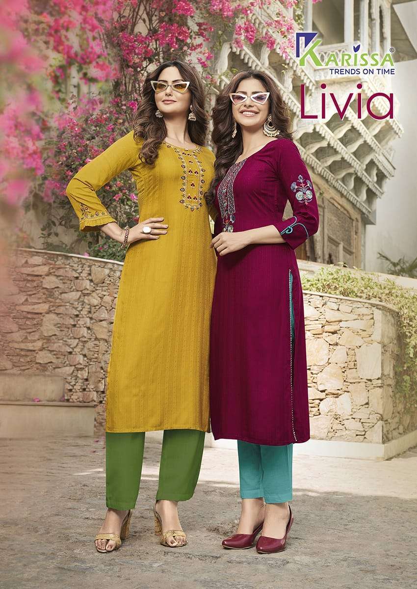 Karissa livia series 101-106 heavy rayon kurti