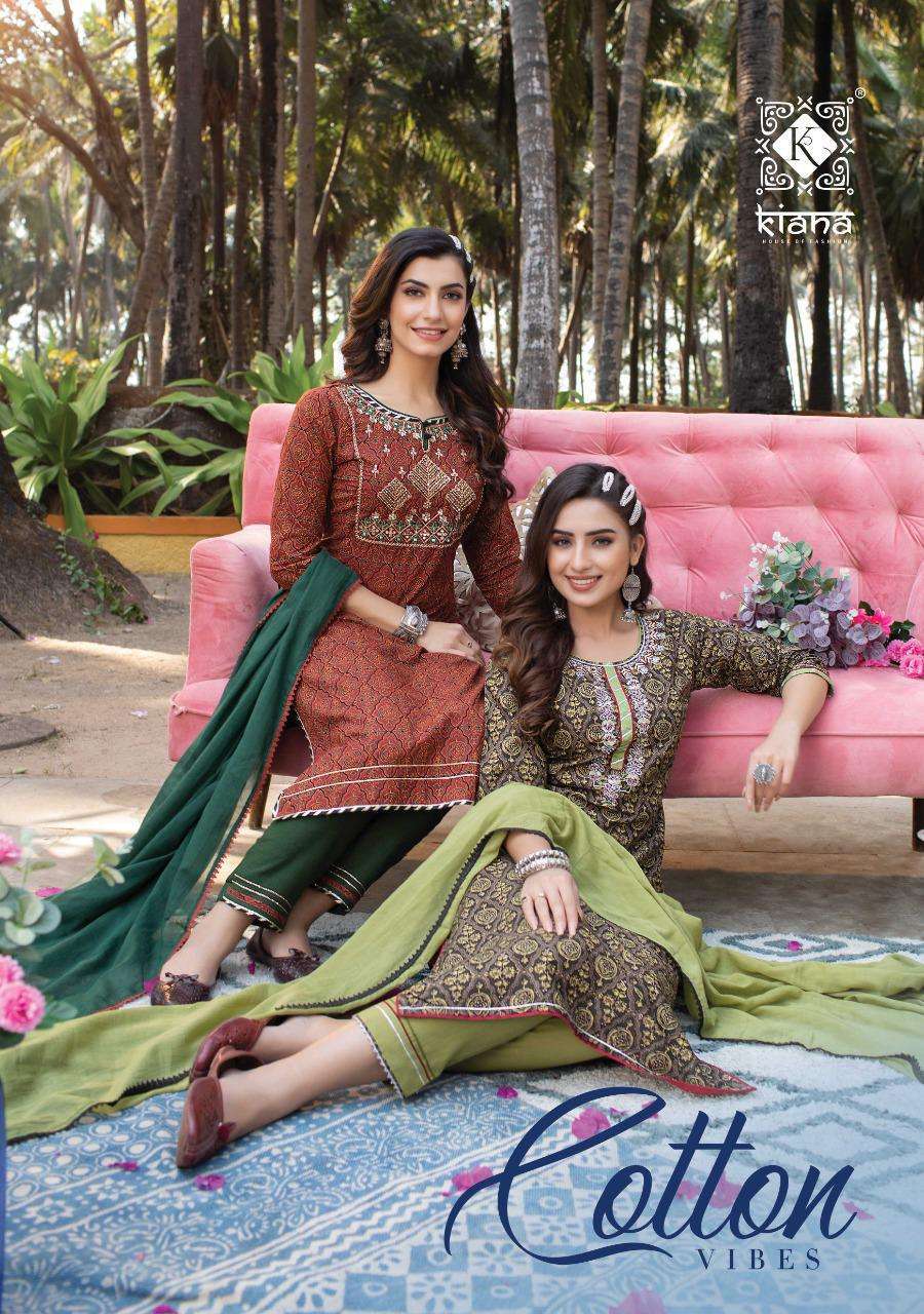Kiana cotton vibe series 101-108 pure cotton readymade suit 