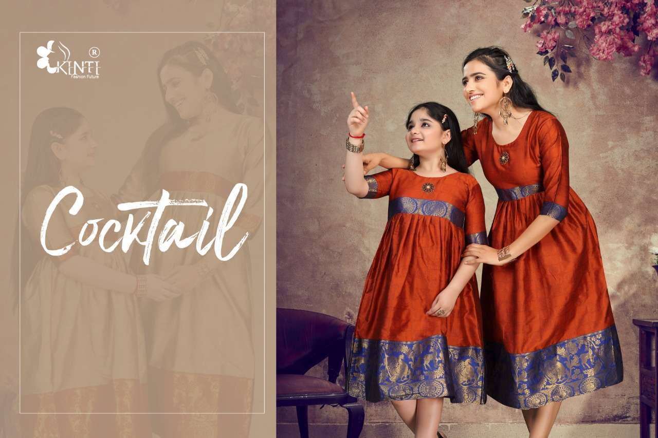 kinti cocktail series 101-106 aura silk jacquard kurti 
