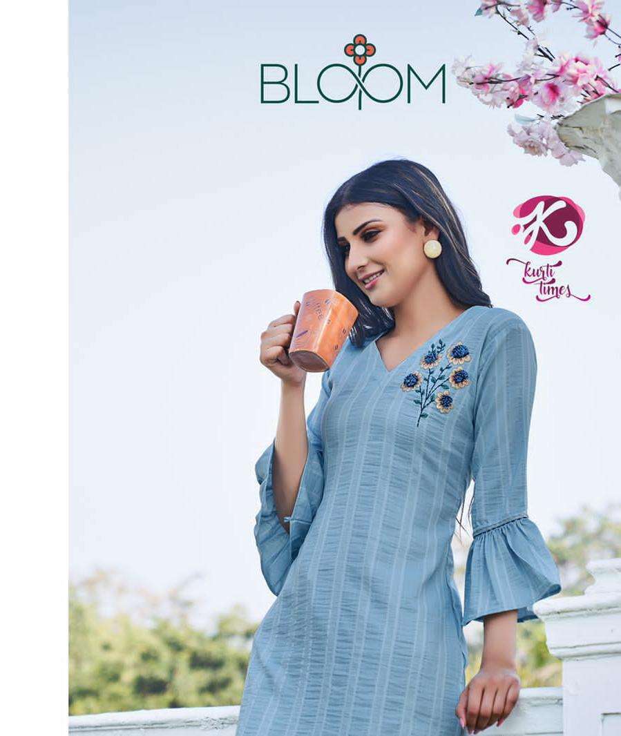 kurti times bloom series 1111-1114 poly viscose kurti