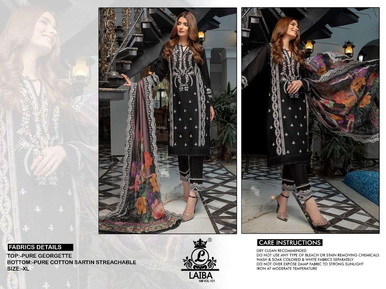 laiba am vol 121 Pure Georgette pakistani suit 