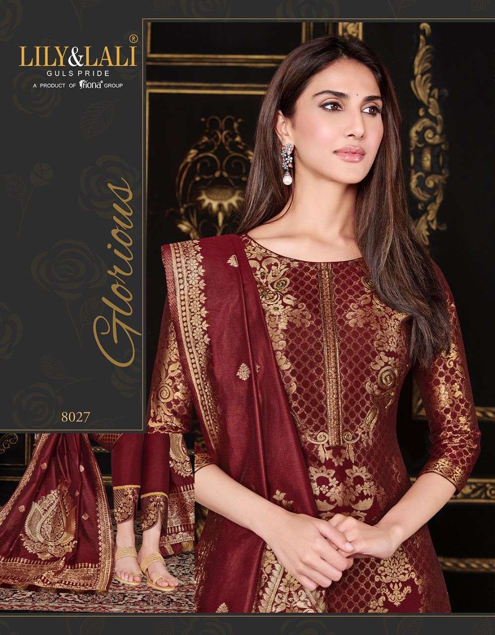 LILY & LALI SILK KARI DESIGNER BANARASI JACQUARD SUIT 