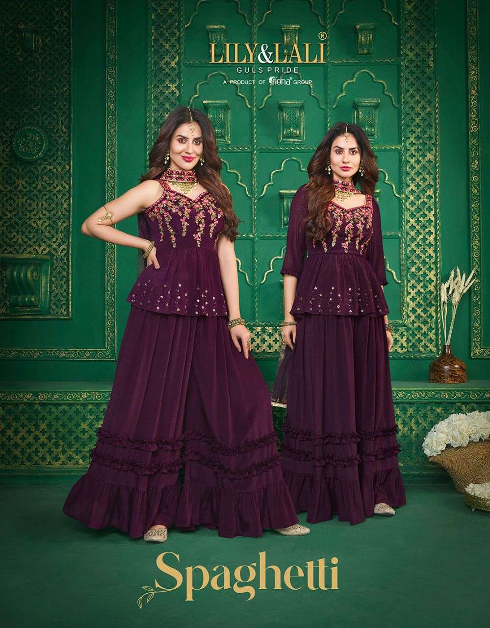 lily & lali spaghetti series 9001-9006 pure chinon readymade suit 