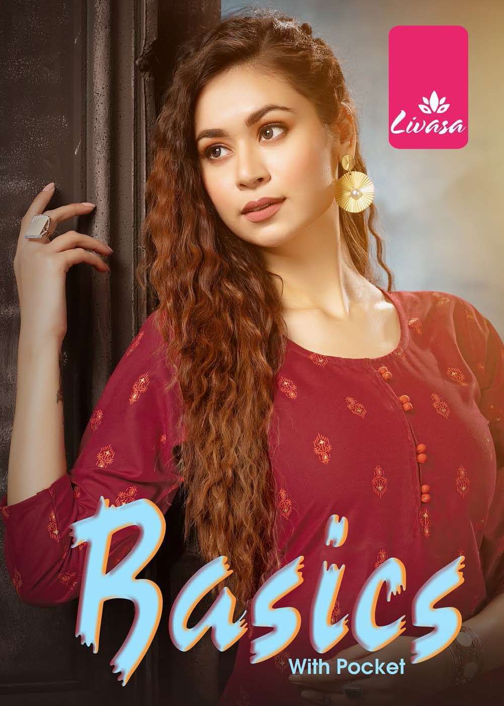 livasa basics series 101-107 rayon print kurti 