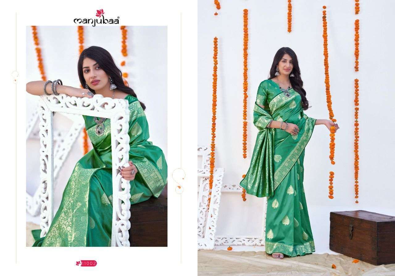 Manjubaa maaisha vol-3 series 11001-11009 banarasi silk saree