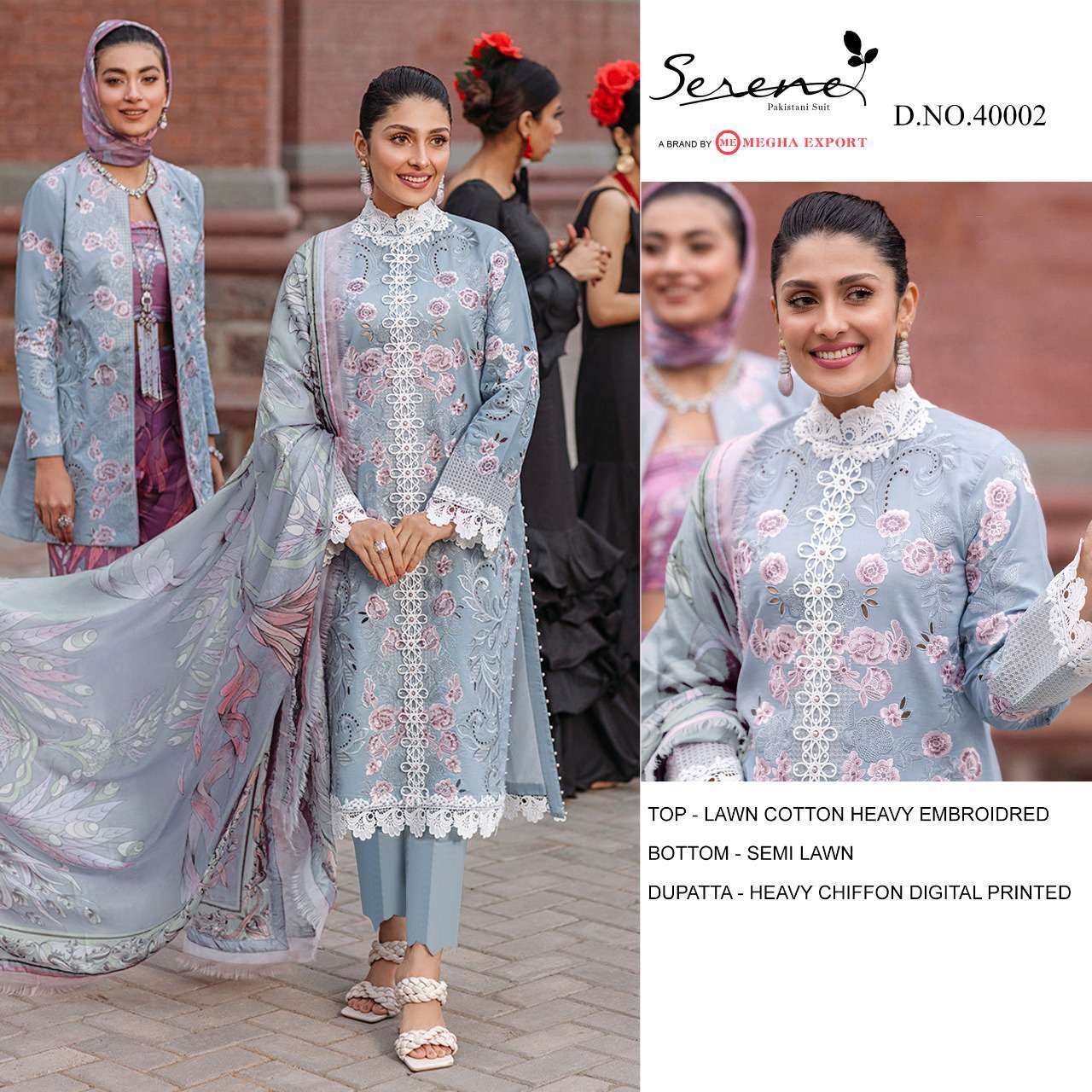 megha exports mushq vol 2 series 40001-40006 lawn cotton suit 