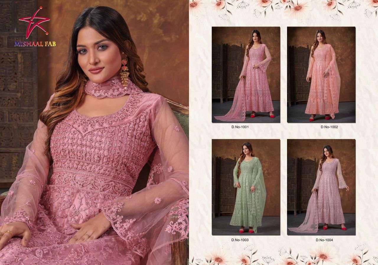 MISHAAL FAB 1001-1004 DESIGNER NET SUIT 