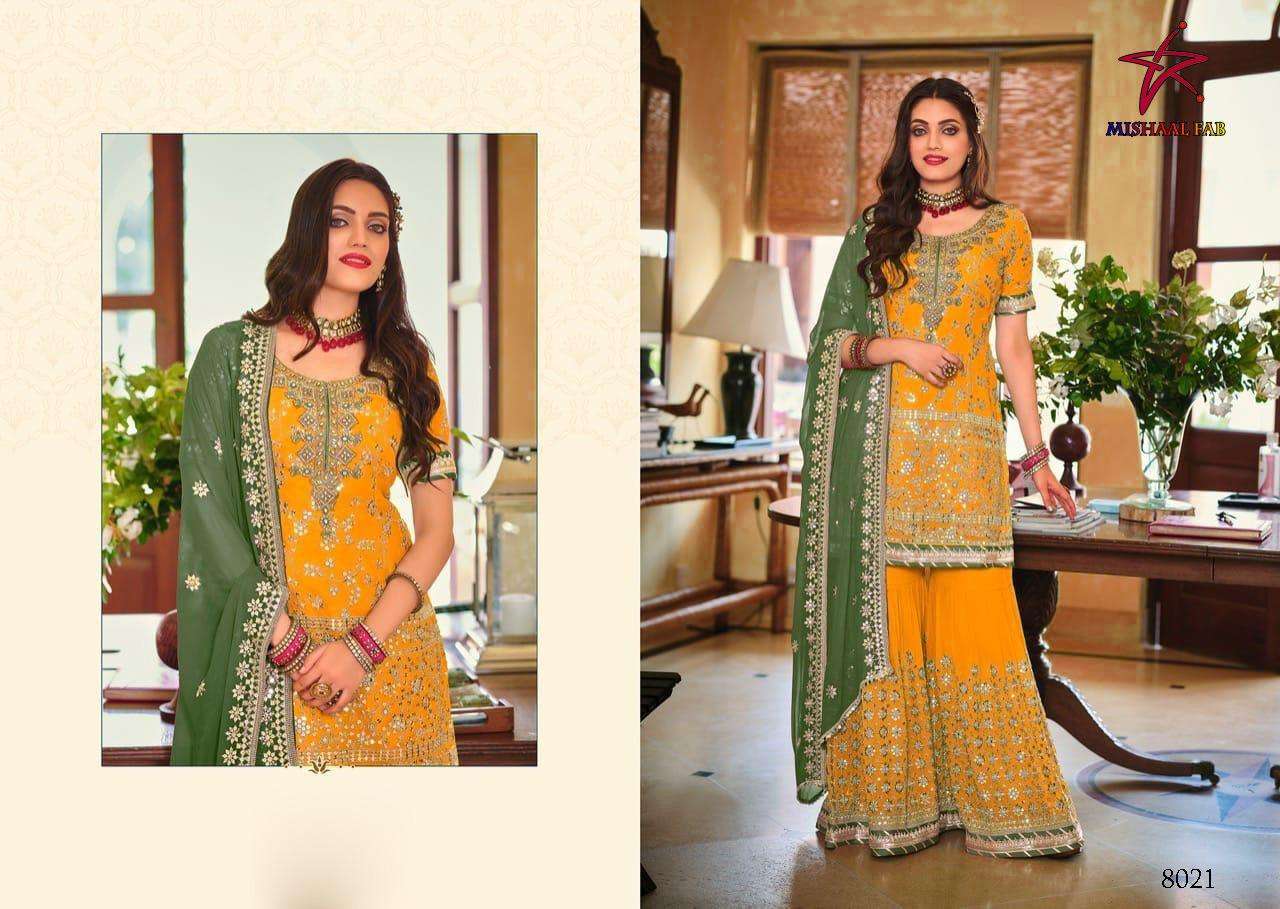 MISHAAL FAB 8021 DESIGNER HEAVY GEORGETTE SUIT 
