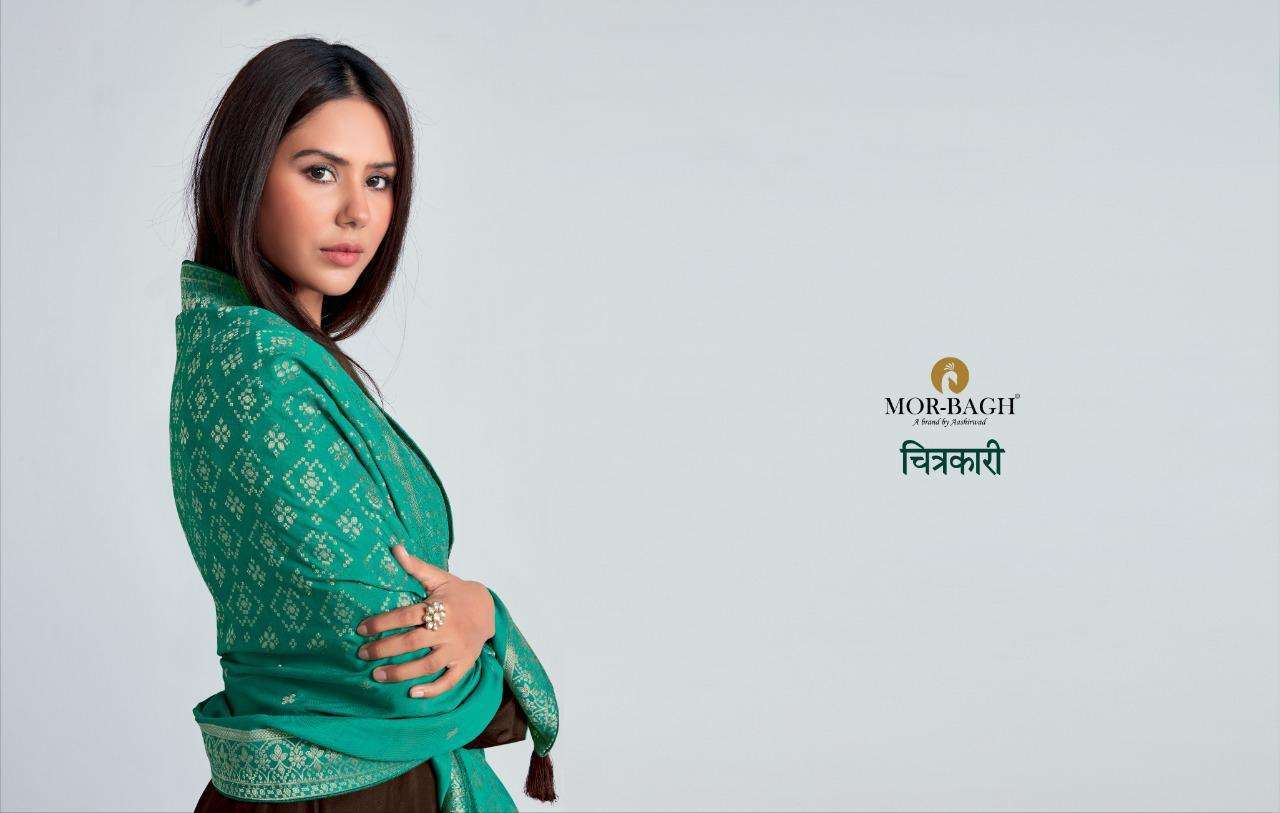 mor bagh chitrakari series 8620-8625 premium tussar silk suit 