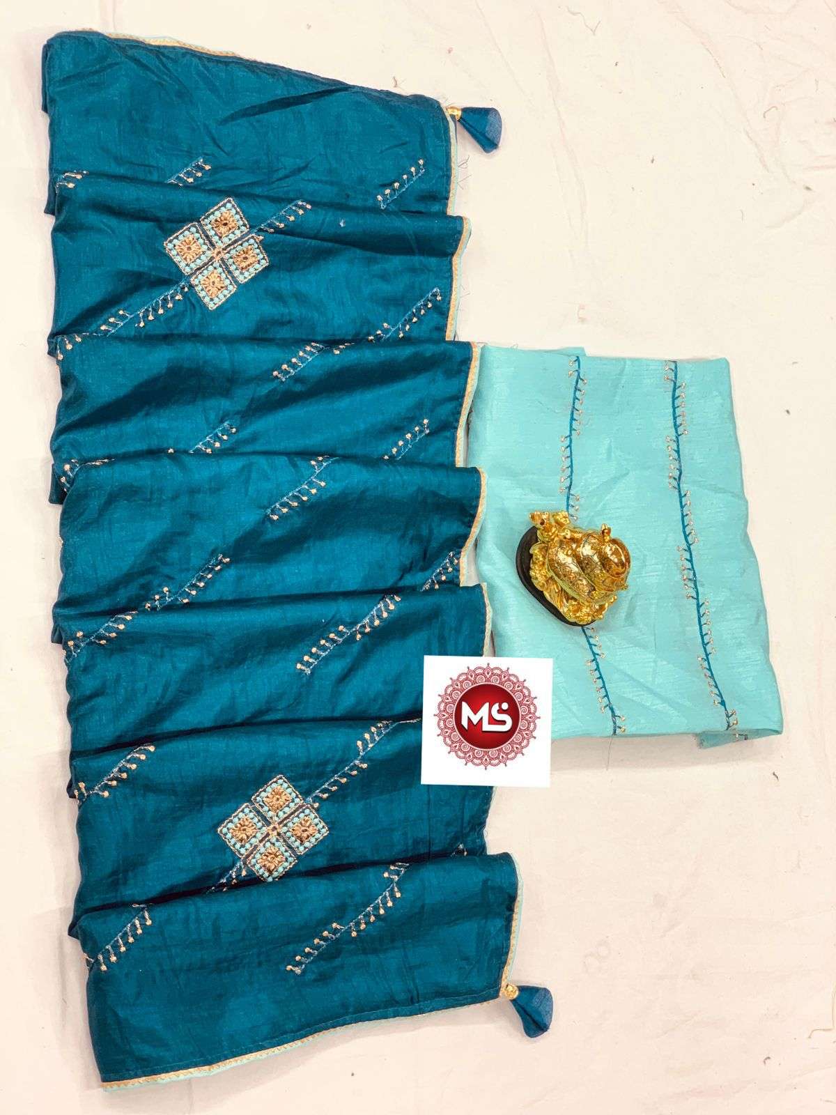 MS BRAND NICE DESIGNER PURE DOLA SILK SAREE 