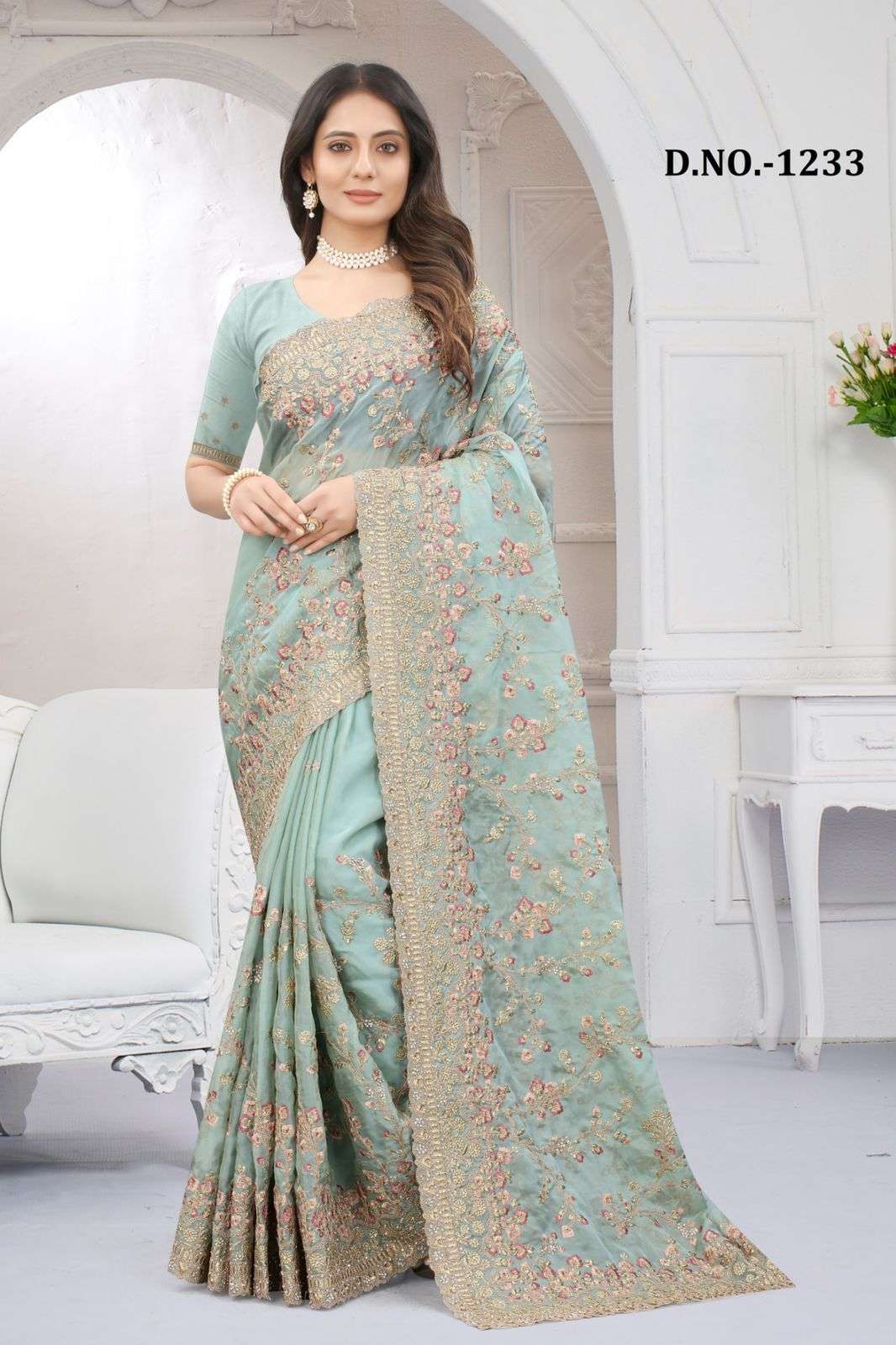 NARU BLESSED DESIGNER ORGANZA SAREE 
