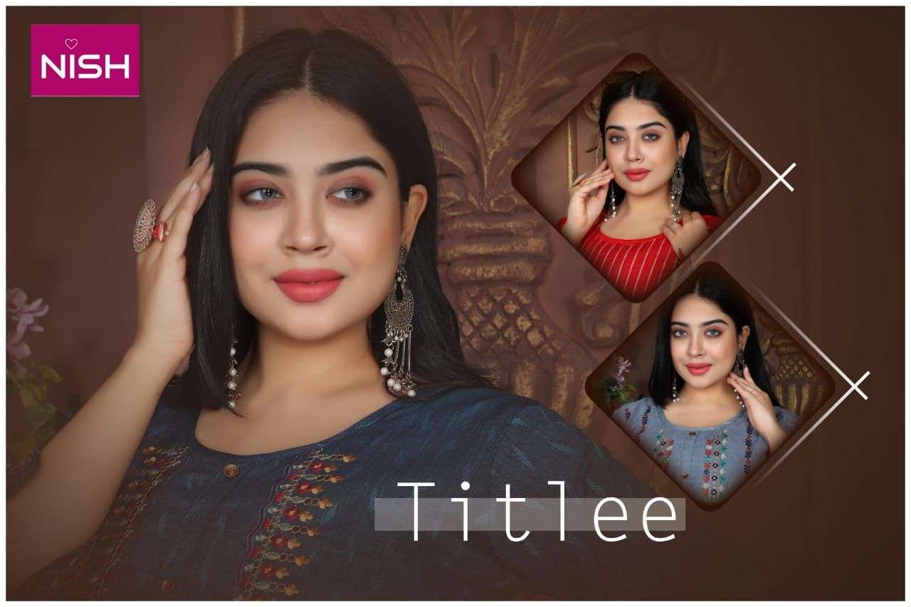 nish titlee series 1001-1006 heavy rayon kurti 