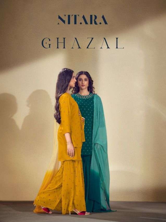 nitara ghazal series 6401-6404 georgette sharara sets