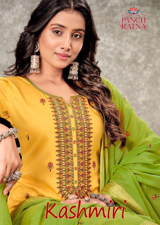 Panch ratna kashmiri series 11911-11915 pure jam silk suit 