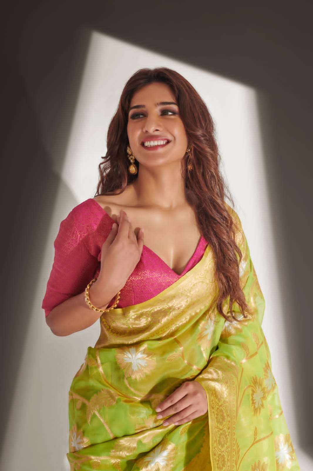 Rajyog alishya silk soft banarasi organza fancy saree