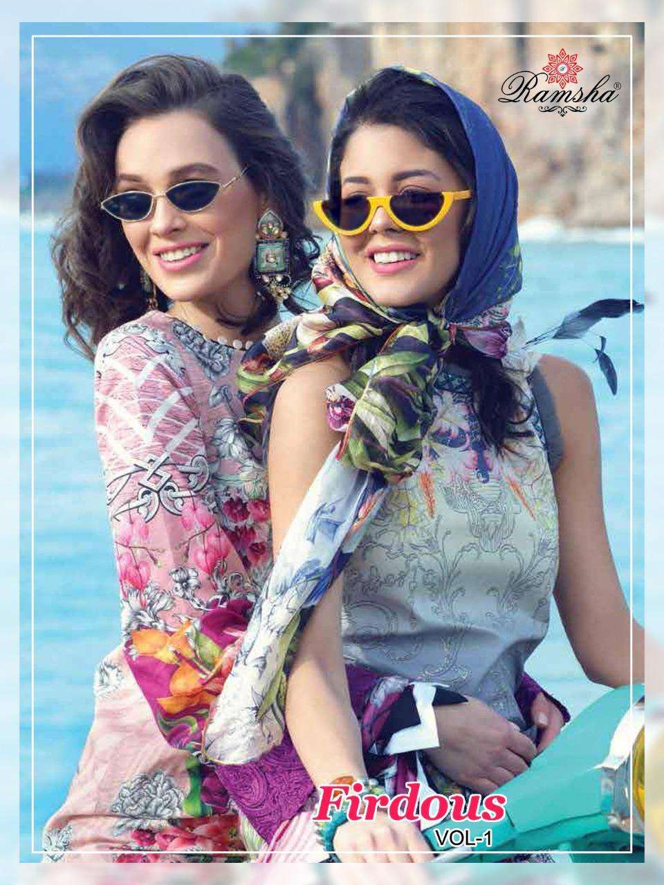 ramsha firdous vol 1 series 1001-1005 cambric print suit 