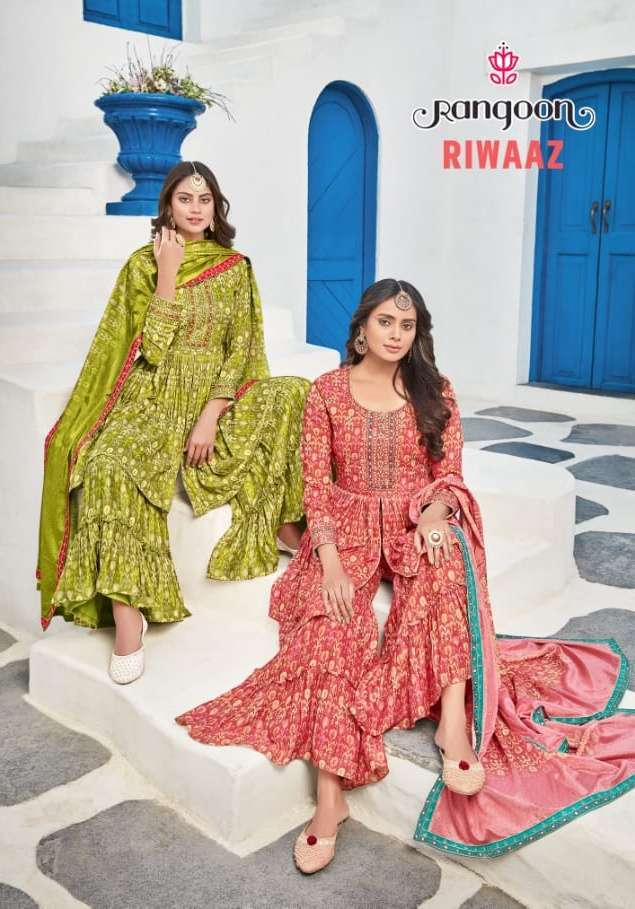 rangoon riwaaz series pure muslin readymade suit 