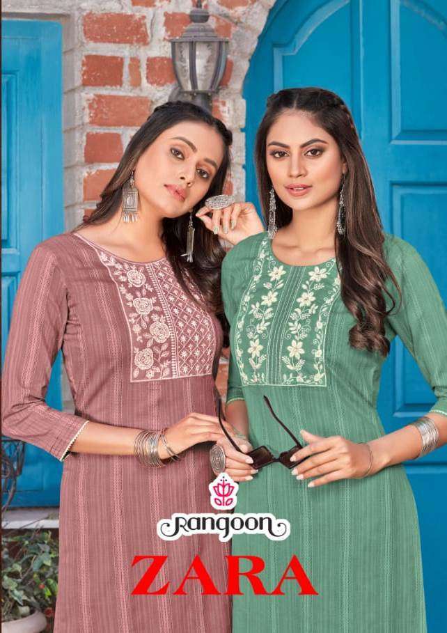 rangoon zaara series 3581-3586 pure cotton kurti 