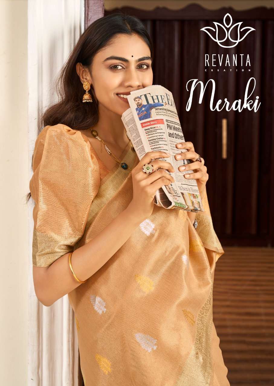 revanta meraki series 10101-10105 kora silk saree