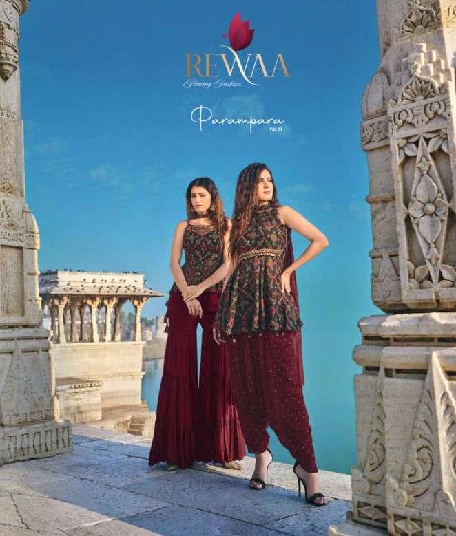 rewaa parampara vol 1 fancy western outfit readymade dress