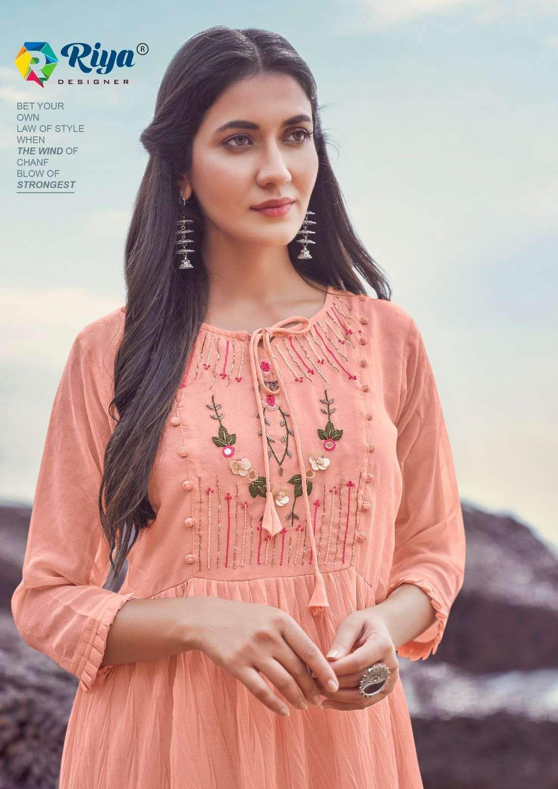 riya designer artery series 101-106 pure viscose georgette kurti 