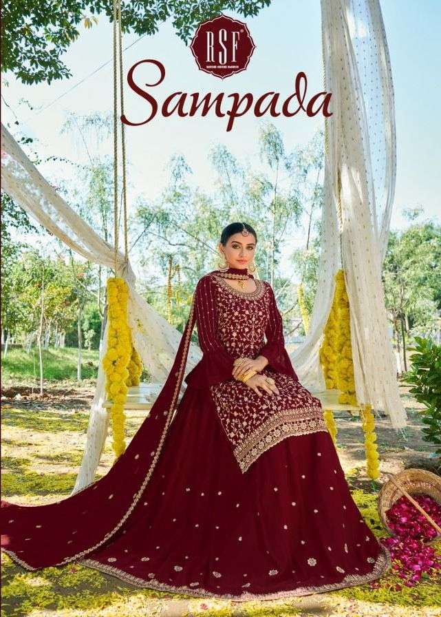 rsf sampada series 22001-22004 pure blooming faux georgette suit 