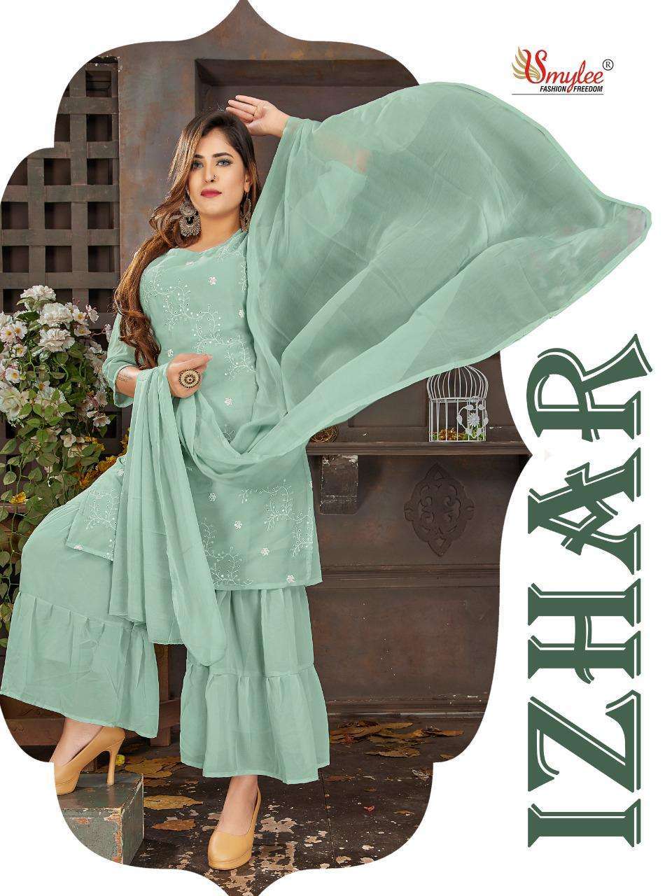 Rung izhar series 01-08 heavy chiffon readymade suit 