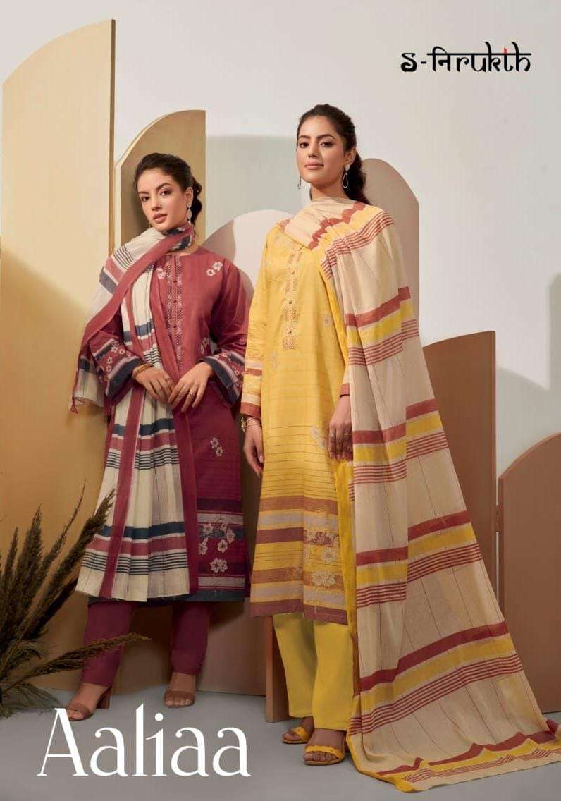 s nirukth aaliaa cambric cotton print suit with embroidery 