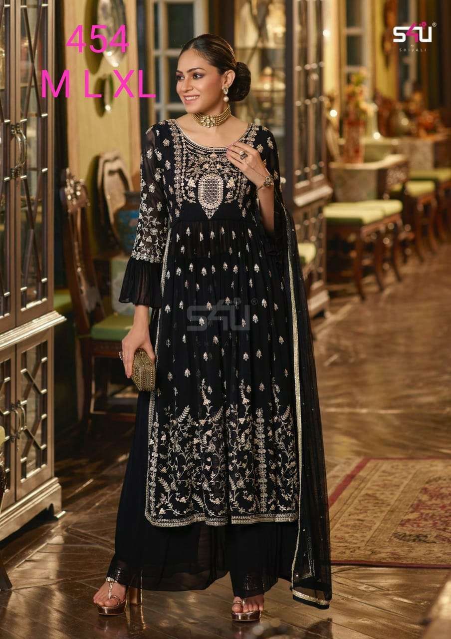 s4u 454 design combo set of black color readymade dress