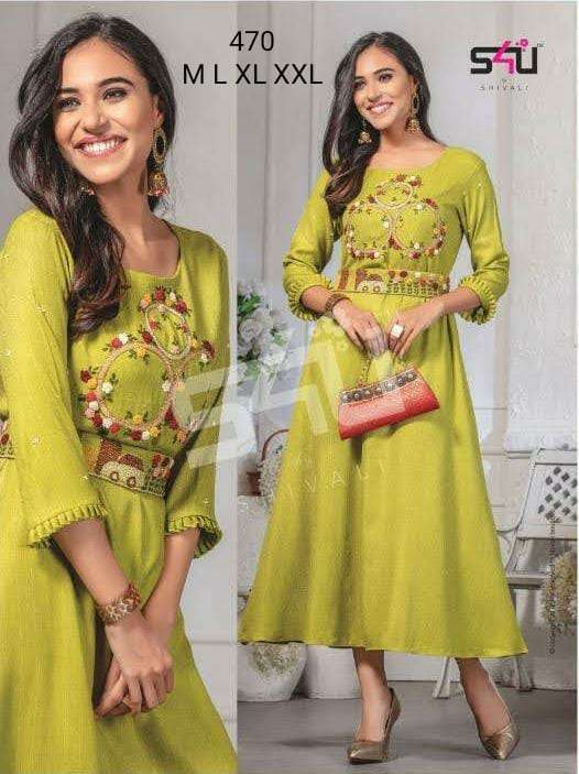 s4u 470 design simple work kurti combo set