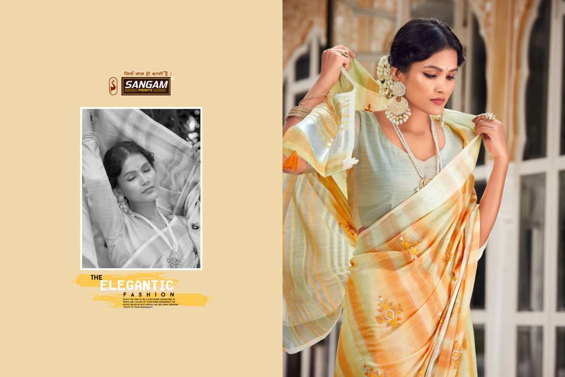 Sangam Kavya series 1001-1006 linen saree