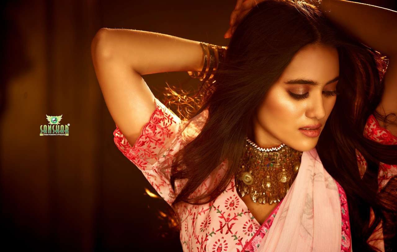 Sanskar tex crazy series 1001-1012 pure chiffon saree