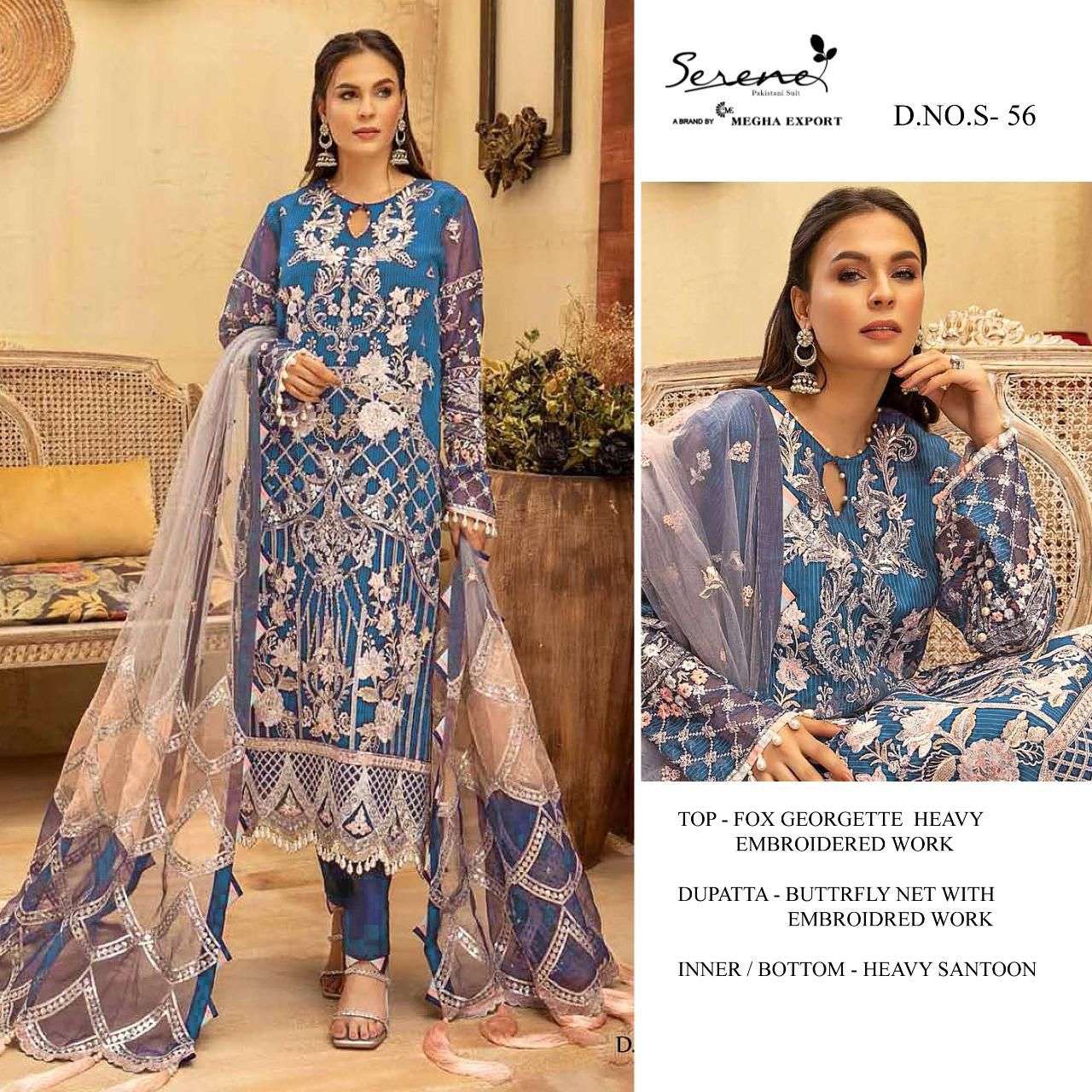 SERENE S-36 DESIGNER FAUX GEORGETTE SUIT 