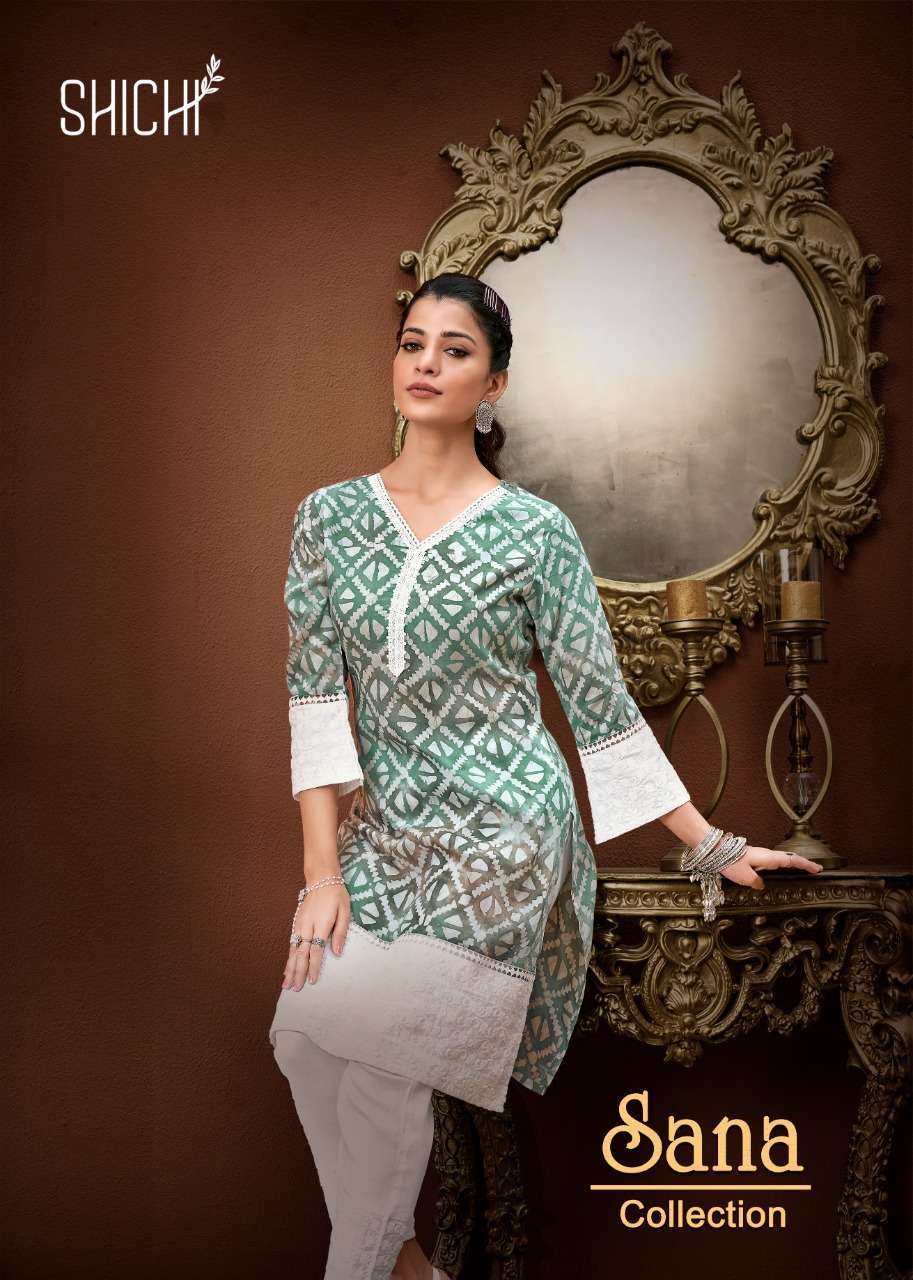 shichi sana series 43-48 pure viscose kurti with bottom