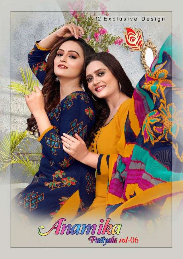 shreya Anamika Patiyala Vol-6 series 6001-6012 leon suit 