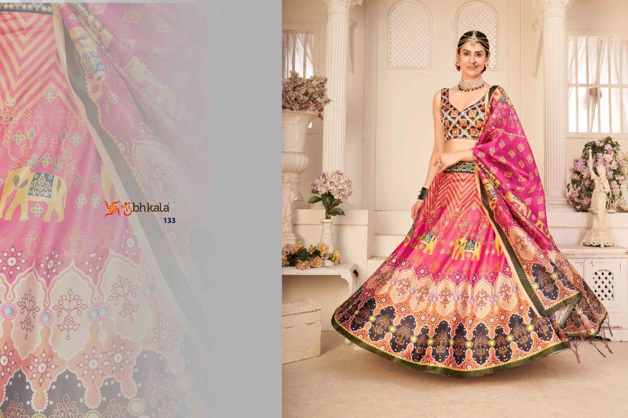 shubhkala Floral Vol 3 series 131-135 pure silk lehenga 