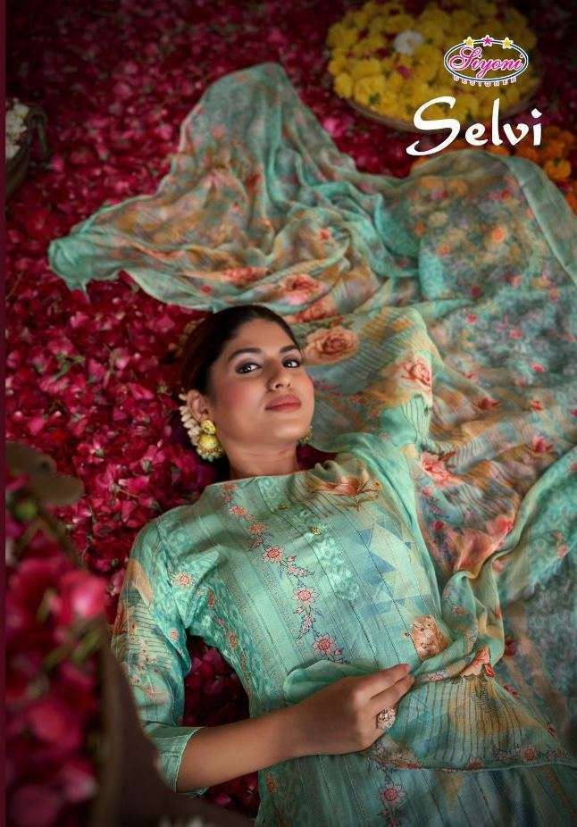 siyoni designer selvi series 31001-31006 pure muslin suit 