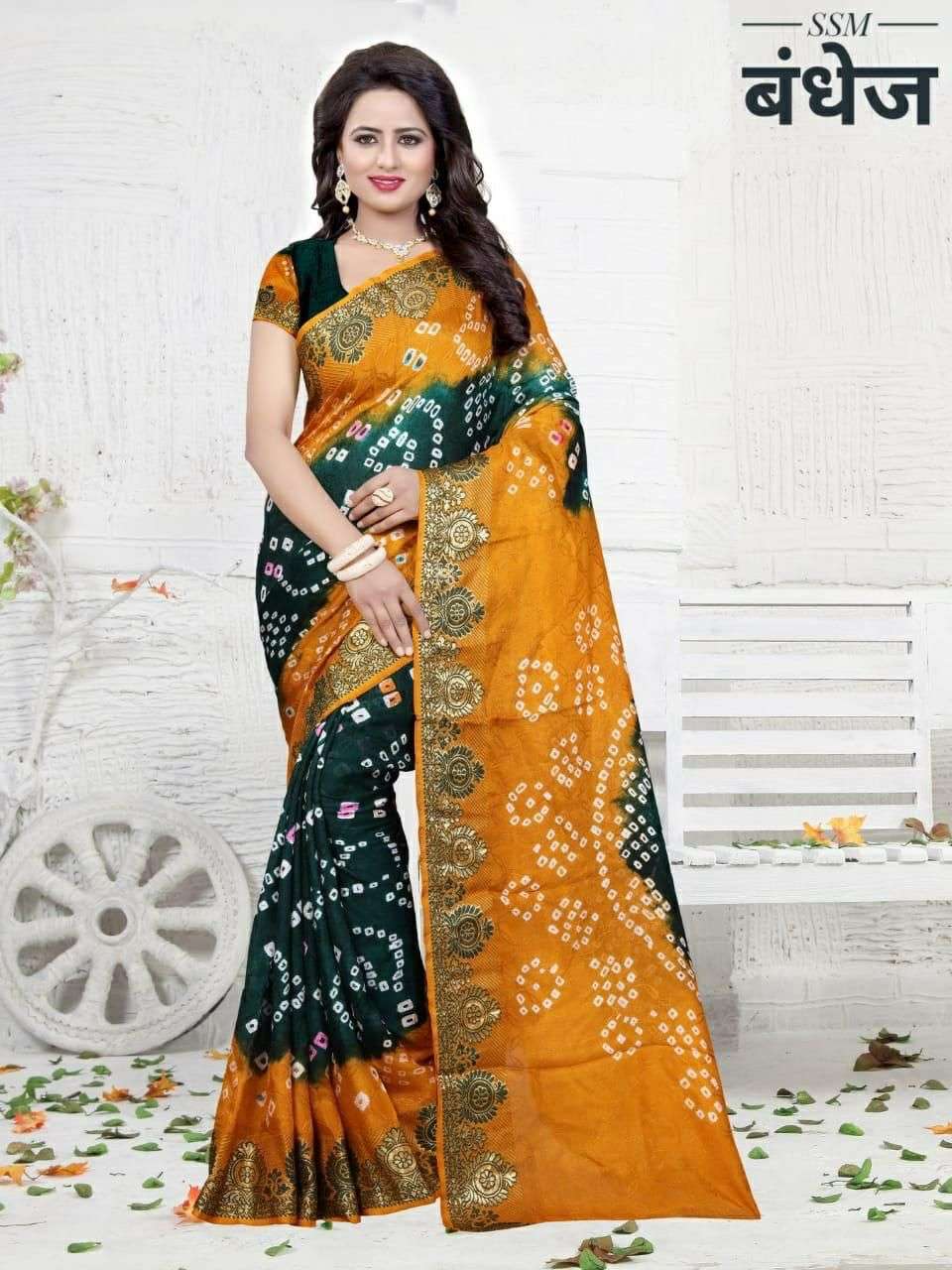 SSM BANDHEJ DARPAN DESIGNER ART SILK SAREE 