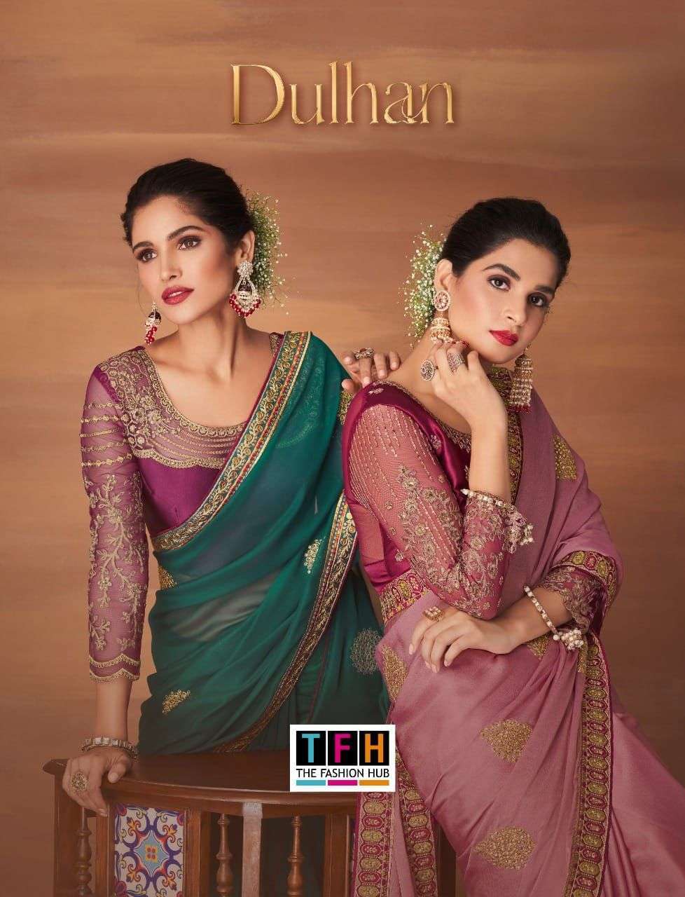 tfh dulhan series 6201-6212 georgette silk saree