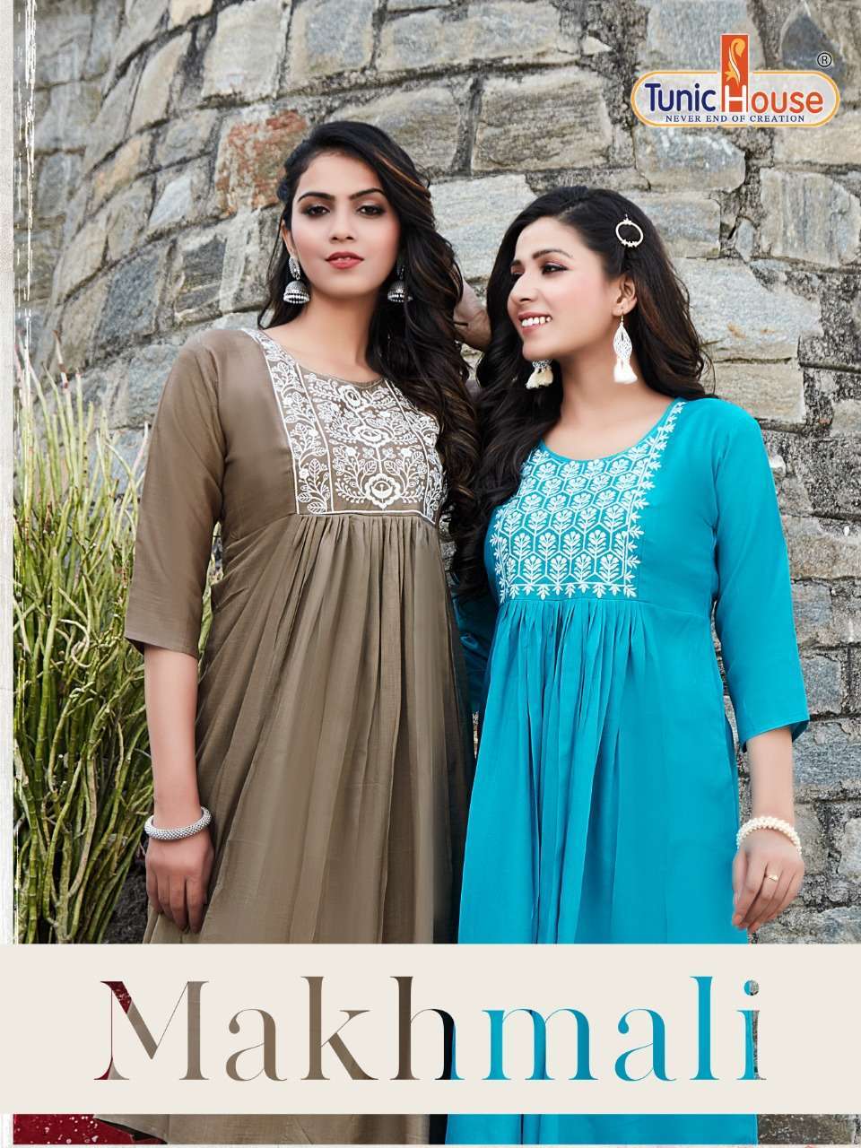 tunic house makhmali series 1001-1004 rayon slub kurti 
