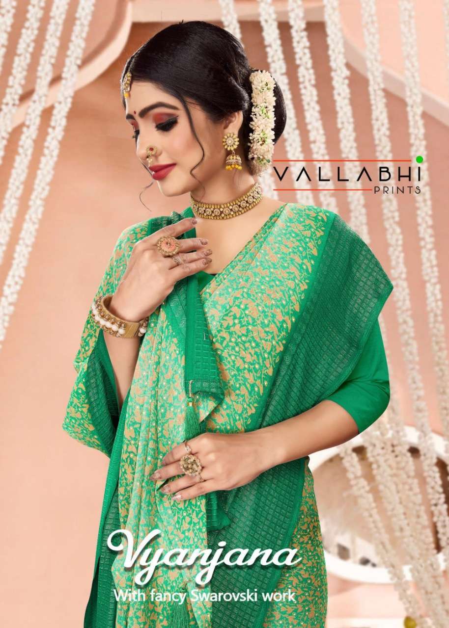 vallabhi vyanjana series 33687-33694 georgette print saree