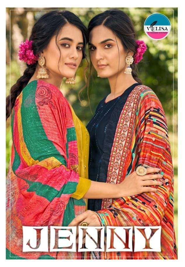 velisa jenny series 3301-3304 pure muslin silk suit 