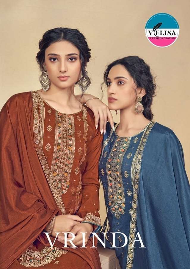 velisa vrinda series 201-204 pure meenakari jacquard silk suit