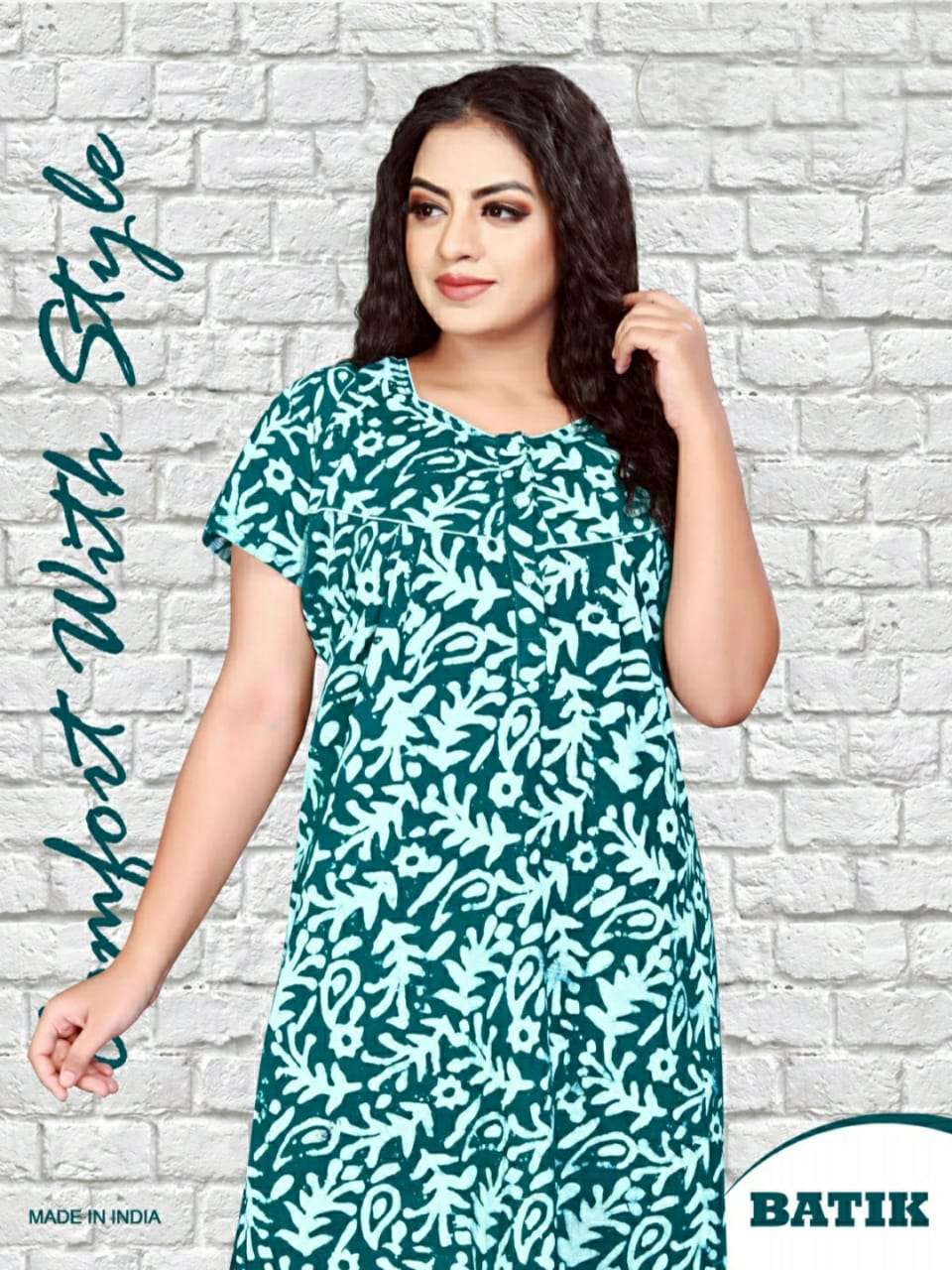 Wax Batik Nighty Pure Cotton Wax Batik nighty