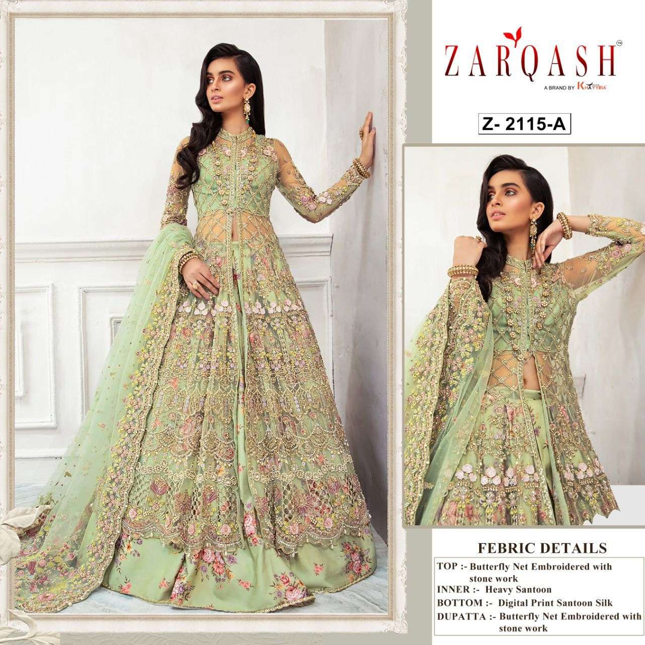 ZARQASH AMALIA VOL-4 2115 DESIGNER BUTTERFLY NET SUIT 