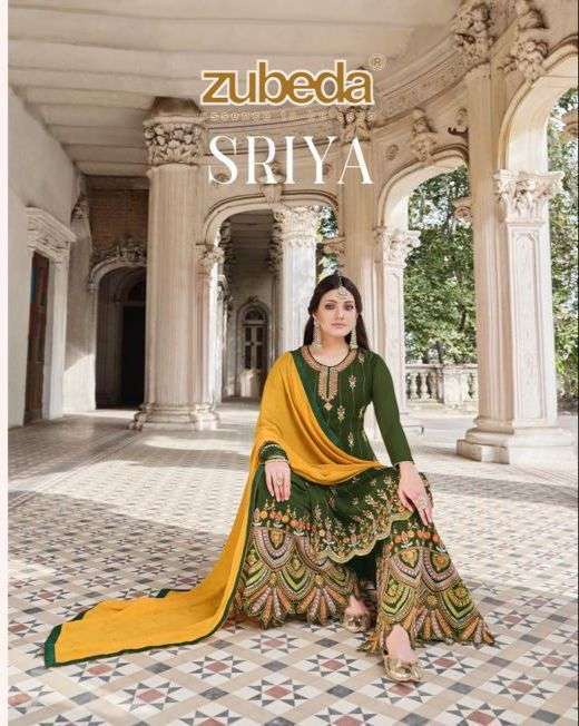 zubeda sriya series 2001-2003 georgette with embroidery work suit 