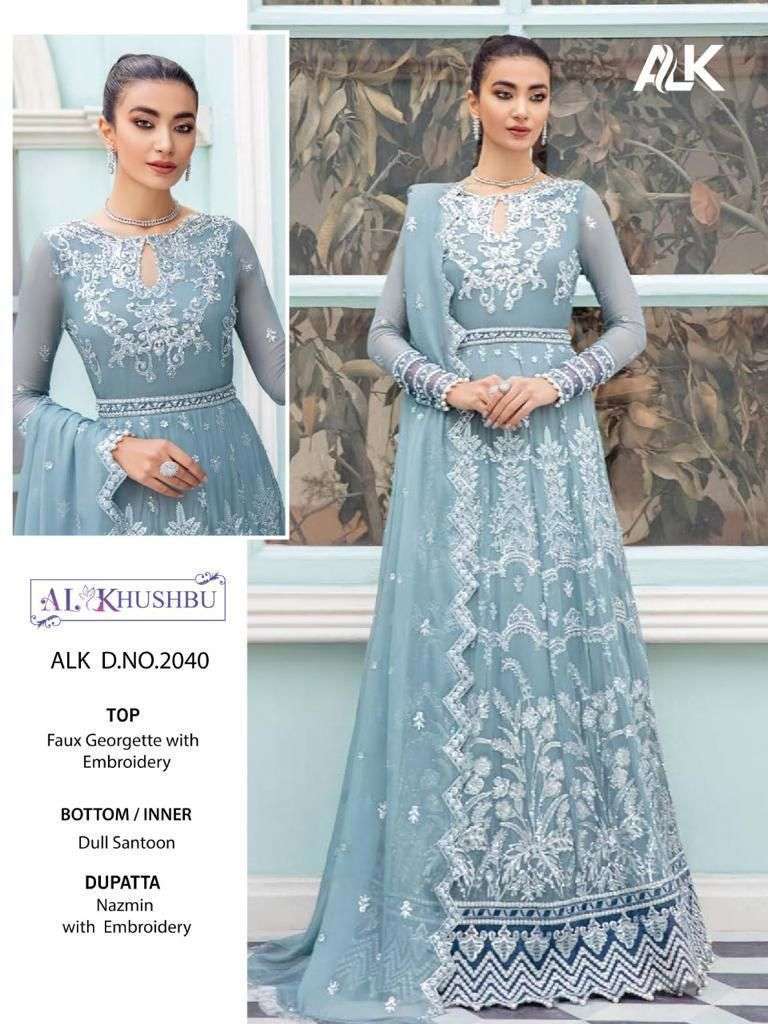 al khushbu series 2039-2040 georgette with heavy embroidered suit