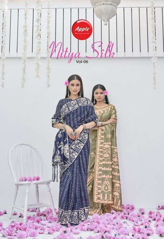 apple Nitya silk vol 6 series 601-608 bhagalpuri saree