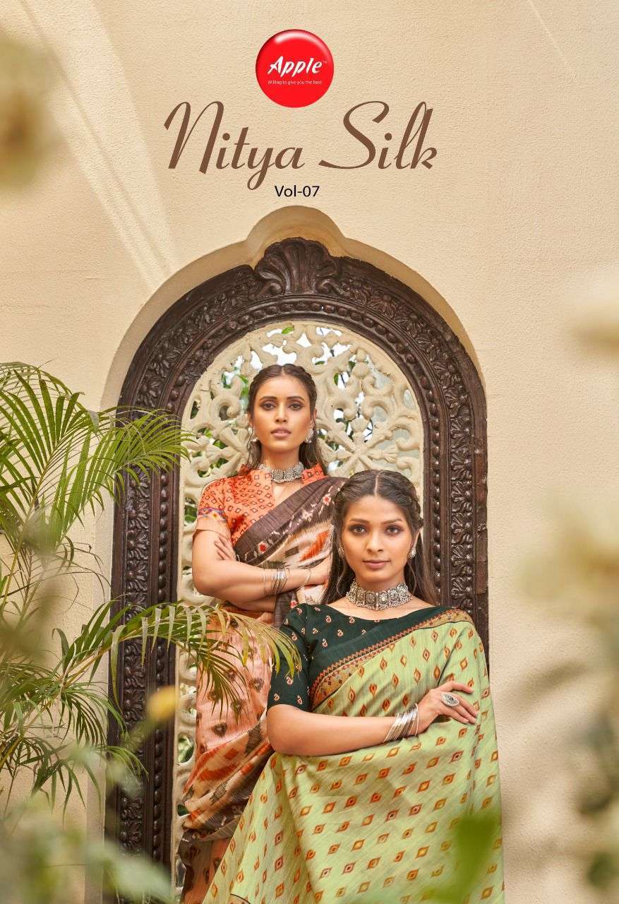 apple nitya silk vol 7 series 701-708 bhagalpuri digital print saree
